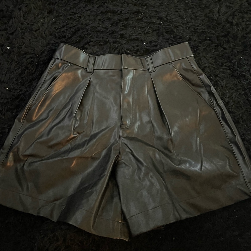 NWT fake leather shorts